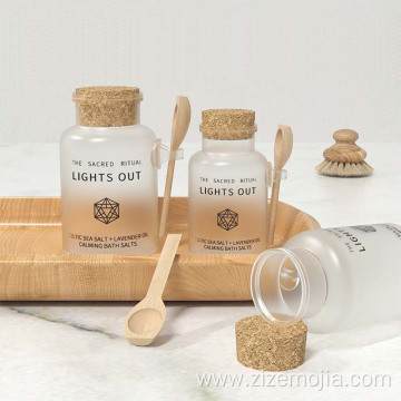 Frosted Bath Salt Plastic jar with spoon